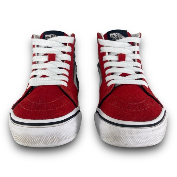 Vans Sk8 Hi Checkerboard Sneakers 508357 Skate Shoes Red Black Gray Youth 1.5 - Picture 5 of 9